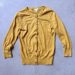 J.Crew The Clare Cardigan Sweater XS Mustard Yellow